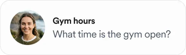 User asking about gym hours